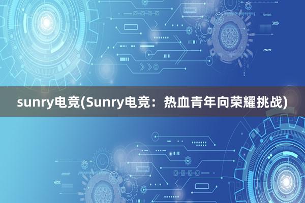 sunry电竞(Sunry电竞：热血青年向荣耀挑战)