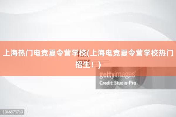 上海热门电竞夏令营学校(上海电竞夏令营学校热门招生！)