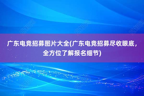 广东电竞招募图片大全(广东电竞招募尽收眼底，全方位了解报名细节)