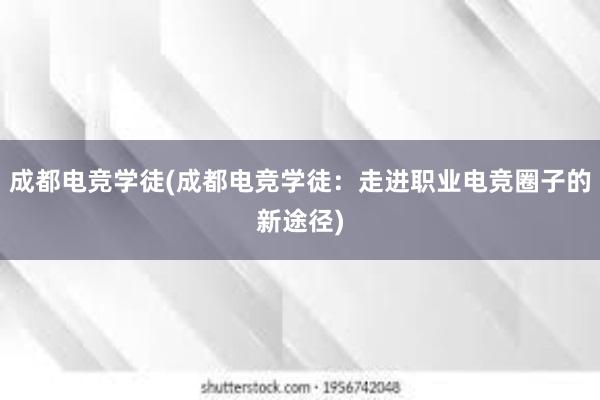 成都电竞学徒(成都电竞学徒：走进职业电竞圈子的新途径)