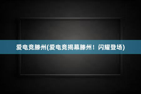 爱电竞滕州(爱电竞揭幕滕州！闪耀登场)