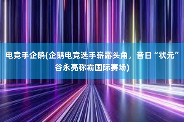 电竞手企鹅(企鹅电竞选手崭露头角，昔日“状元”谷永亮称霸国际赛场)