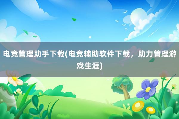 电竞管理助手下载(电竞辅助软件下载，助力管理游戏生涯)