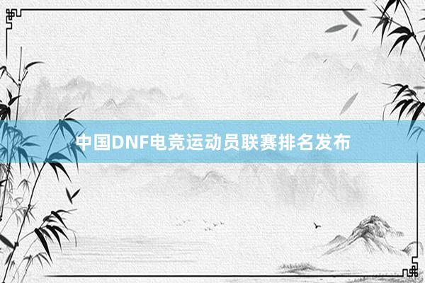 中国DNF电竞运动员联赛排名发布