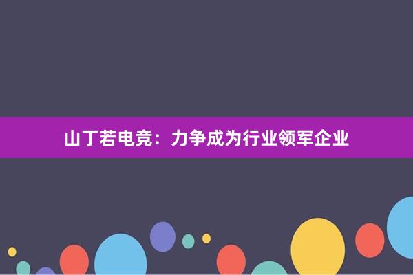 山丁若电竞：力争成为行业领军企业