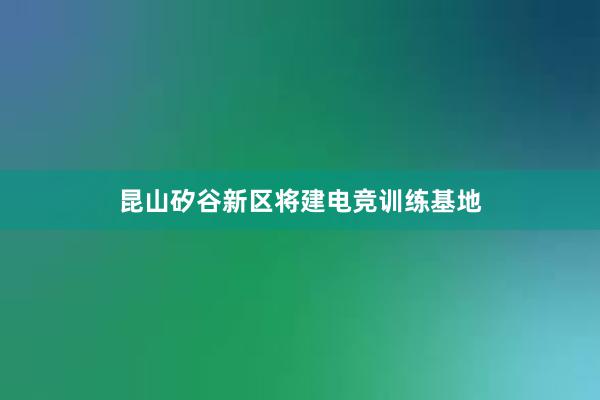 昆山矽谷新区将建电竞训练基地