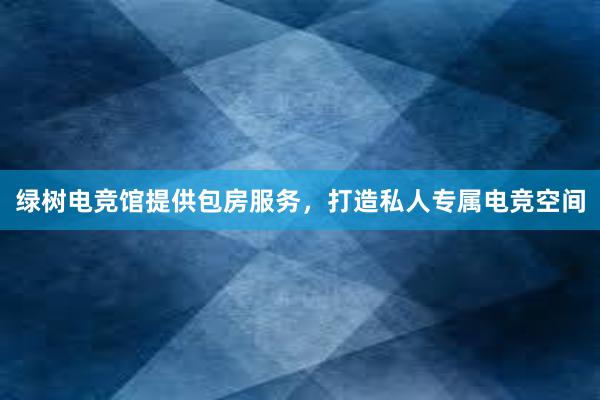 绿树电竞馆提供包房服务，打造私人专属电竞空间