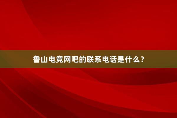 鲁山电竞网吧的联系电话是什么？